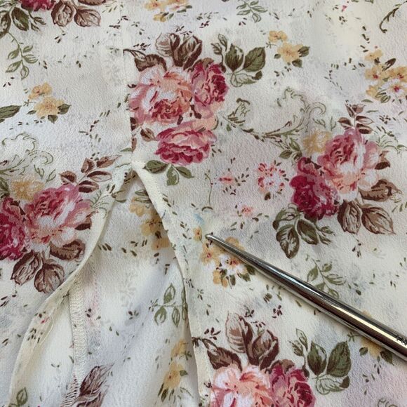 Reformation Gramercy Two Piece Set Floral Crop Top Pencil Skirt S 4 Pink Ivory - Picture 13 of 16